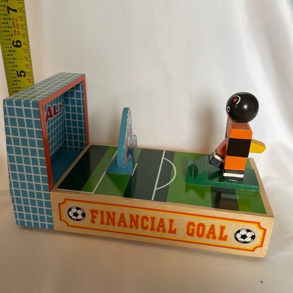 Melissa & Doug Financial Goal Wooden Soccer Coin Piggy Bank NEVER USED - Picture 10 of 10